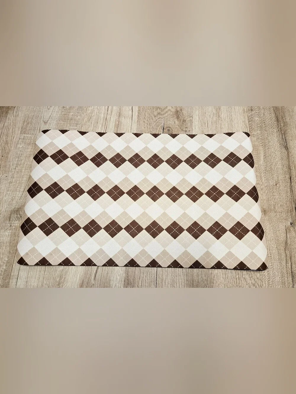 17x27 Brown Beige Buffalo Check Bath Rug Mat Non Slip Quick Dry Washable